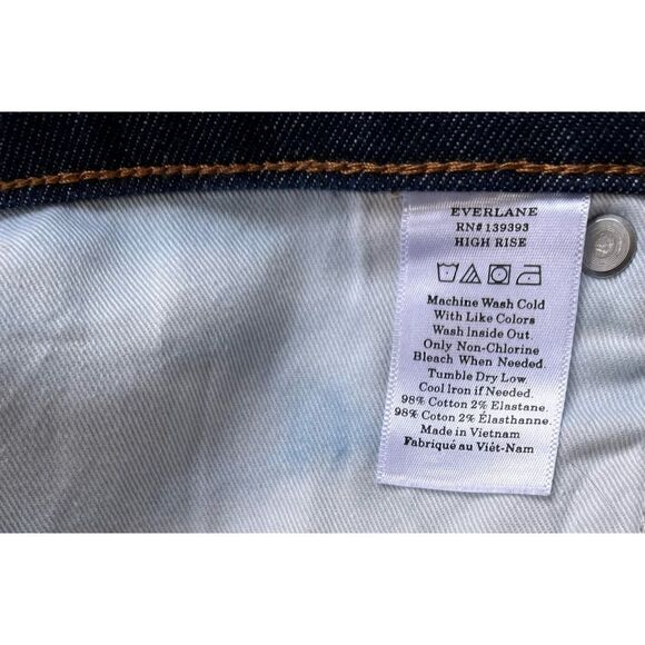 EVERLANE Ankle High Rise Skinny Jean in Dark Indigo, Size 32 - Picture 11 of 16